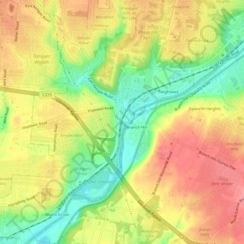 Symmes topographic map, elevation, terrain