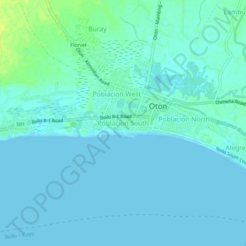 Poblacion South topographic map, elevation, terrain