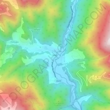 Ceselli topographic map, elevation, terrain