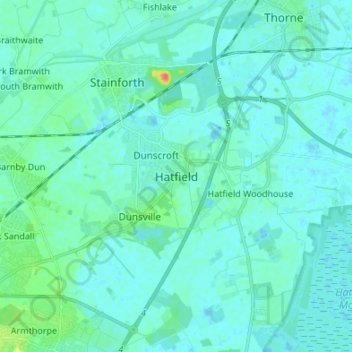 Hatfield topographic map, elevation, terrain