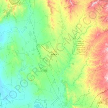 Kilkis topographic map, elevation, terrain