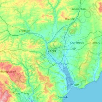 Exeter topographic map, elevation, terrain
