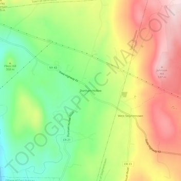 Dunham Hollow topographic map, elevation, terrain