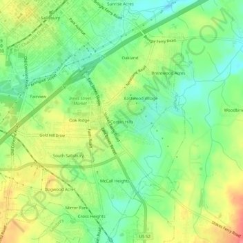 Corbin Hills topographic map, elevation, terrain
