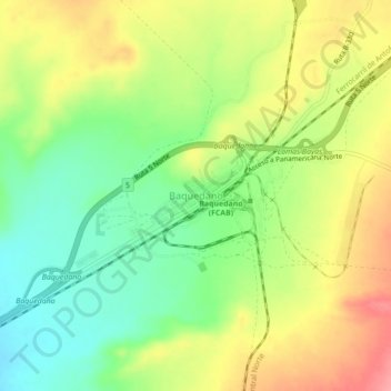 Baquedano topographic map, elevation, terrain