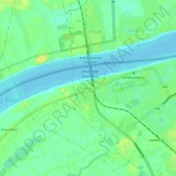 Ban Jommanee topographic map, elevation, terrain