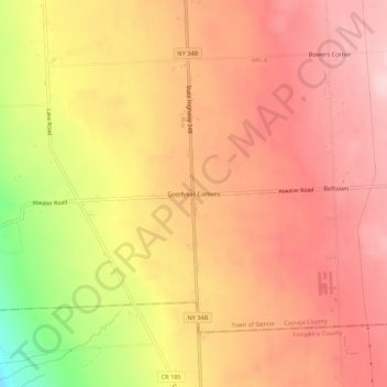 Goodyear Corners topographic map, elevation, terrain