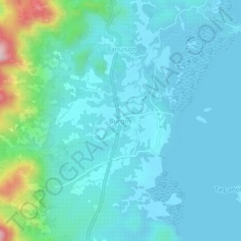 Burgos topographic map, elevation, terrain