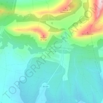 Helechal topographic map, elevation, terrain