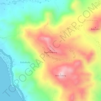 Buttu Pamboang topographic map, elevation, terrain
