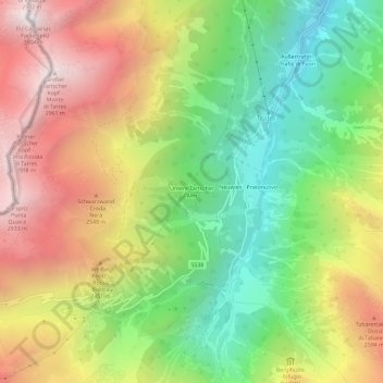 Untere Tartscher Alm topographic map, elevation, terrain
