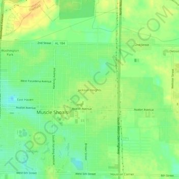 Jackson Heights topographic map, elevation, terrain