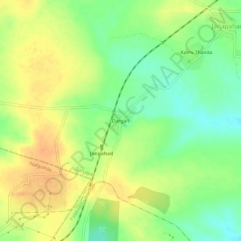 Dargah topographic map, elevation, terrain