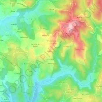 La Barrière topographic map, elevation, terrain