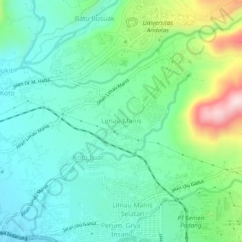 Limau Manis topographic map, elevation, terrain