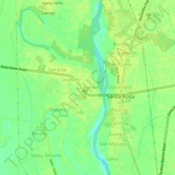 La Fuente topographic map, elevation, terrain