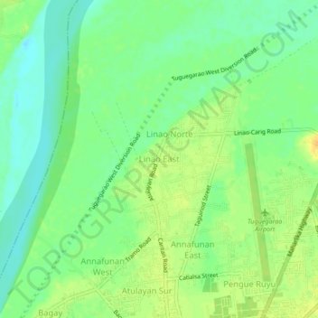 Linao East topographic map, elevation, terrain