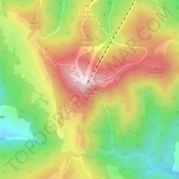 Златибор topographic map, elevation, terrain