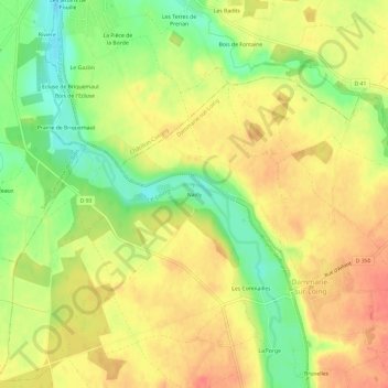 Nailly topographic map, elevation, terrain