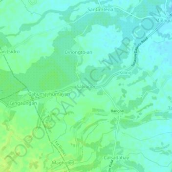Salvador topographic map, elevation, terrain