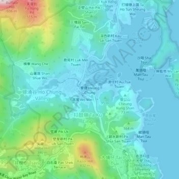 Heung Chung topographic map, elevation, terrain
