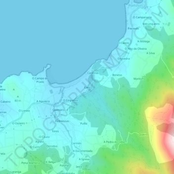 Cans topographic map, elevation, terrain
