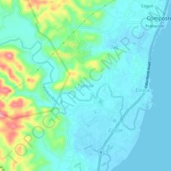 Tamiao topographic map, elevation, terrain