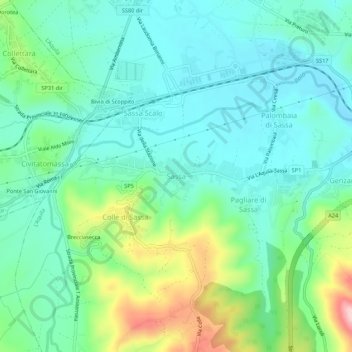 Sassa topographic map, elevation, terrain