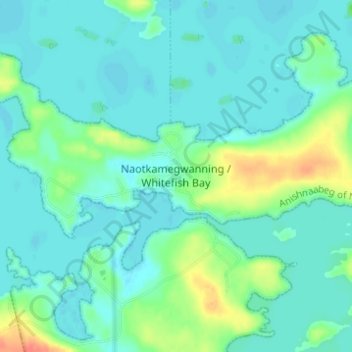 Whitefish Bay topographic map, elevation, terrain
