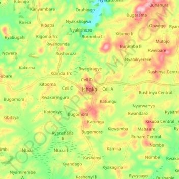 Ishaka topographic map, elevation, terrain