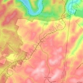 Farner topographic map, elevation, terrain