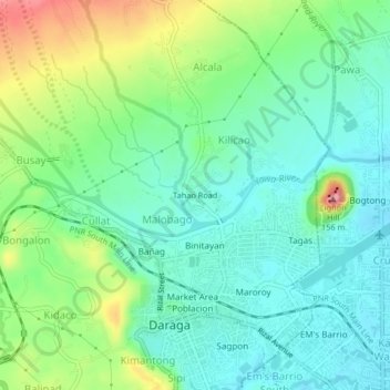 Tahao Road topographic map, elevation, terrain