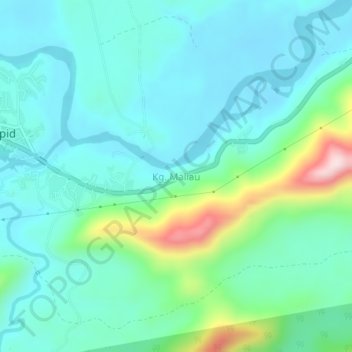 Kg. Maliau topographic map, elevation, terrain