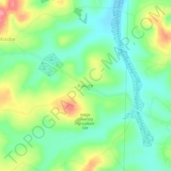 Kakute topographic map, elevation, terrain