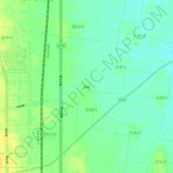 Houduan topographic map, elevation, terrain