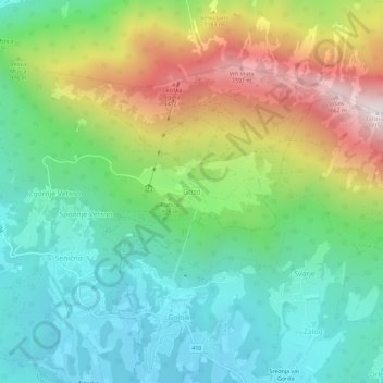 Gozd topographic map, elevation, terrain