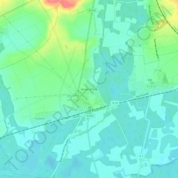 Moulin d'Ocle topographic map, elevation, terrain