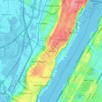 Fairview topographic map, elevation, terrain