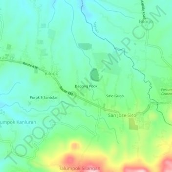 Bagong Pook topographic map, elevation, terrain
