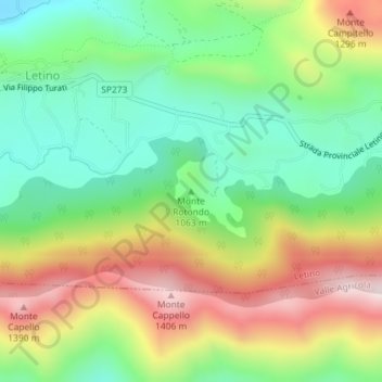 Monte Rotondo topographic map, elevation, terrain