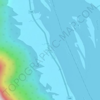 Khonkaen topographic map, elevation, terrain