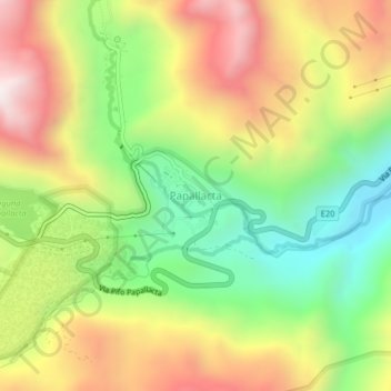 Papallacta topographic map, elevation, terrain