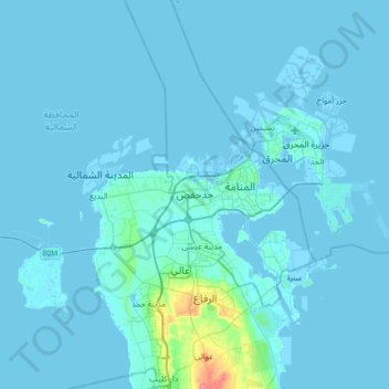 Jid Hafs topographic map, elevation, terrain