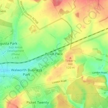 Picket Piece topographic map, elevation, terrain