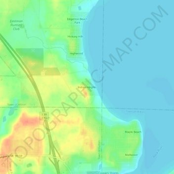 Indian Heights topographic map, elevation, terrain