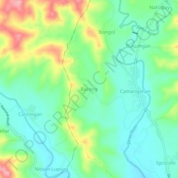 Bacong topographic map, elevation, terrain