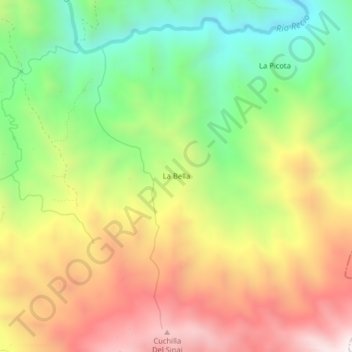 La Bella topographic map, elevation, terrain