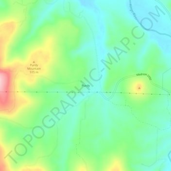 Purdy topographic map, elevation, terrain