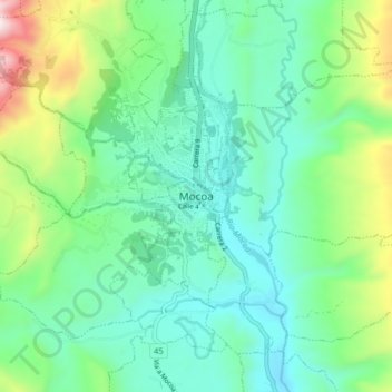 Mocoa topographic map, elevation, terrain