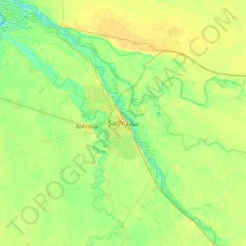 Sarh topographic map, elevation, terrain